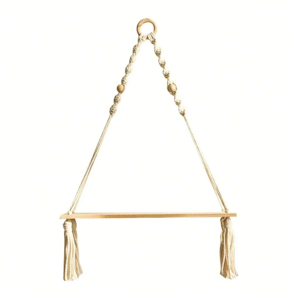 Rustic Wooden Hanging Shelf