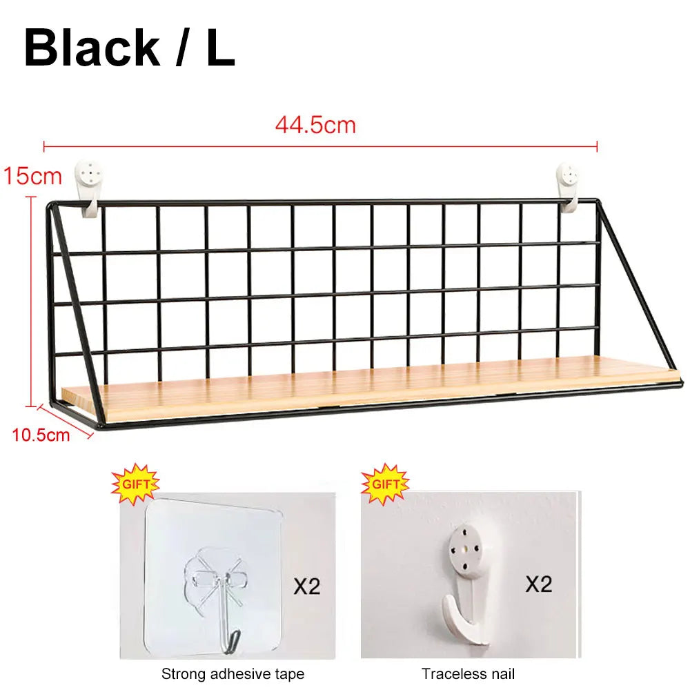 Wall Mounted Wood Hanging Shelves (no Drilling)