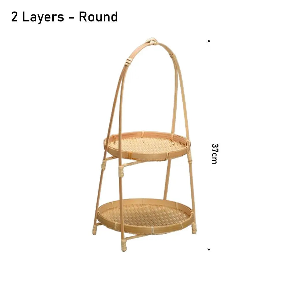 Multi-Layer Bamboo Woven Basket