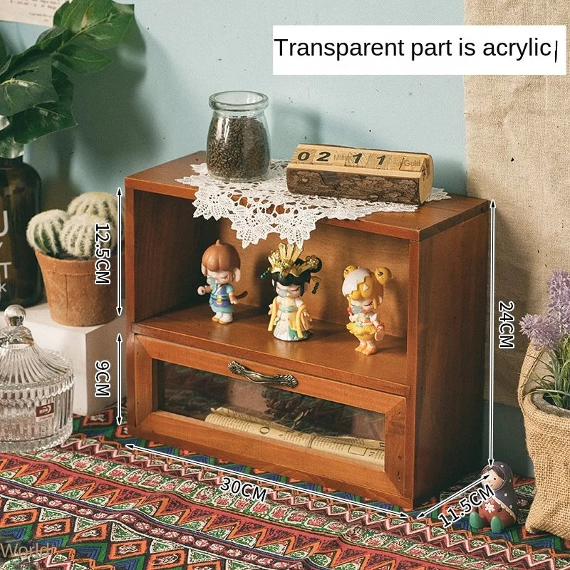 Nordic Vintage Solid Wood Display Cabinet