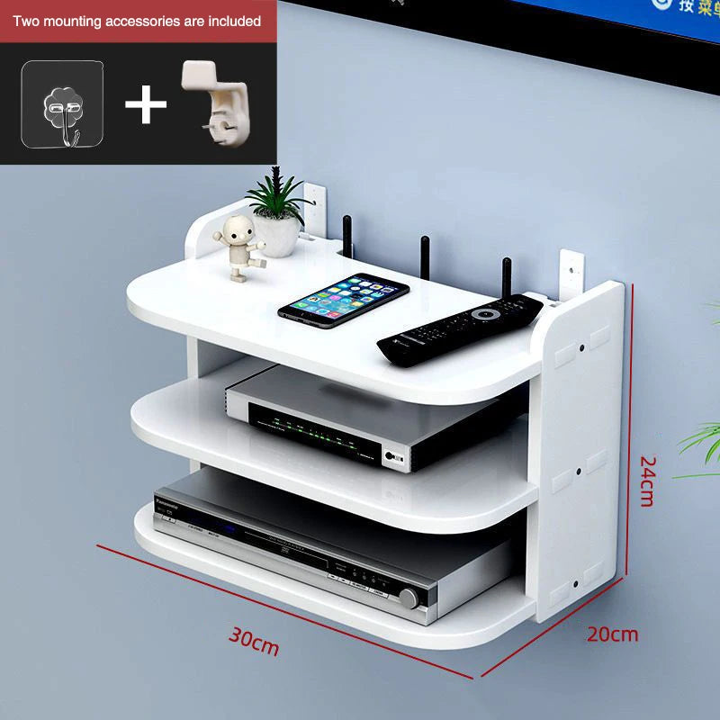 Hidden WIFI & Power Strip Wall Shelf