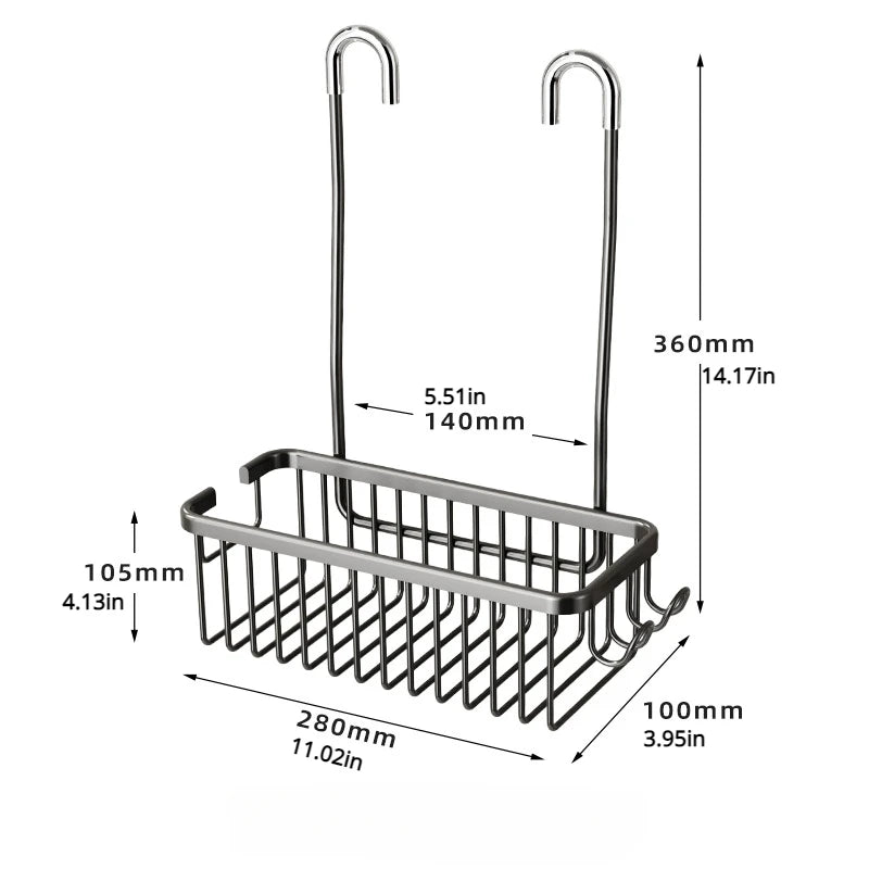 No-Drill Unique Bathroom Shower Rack