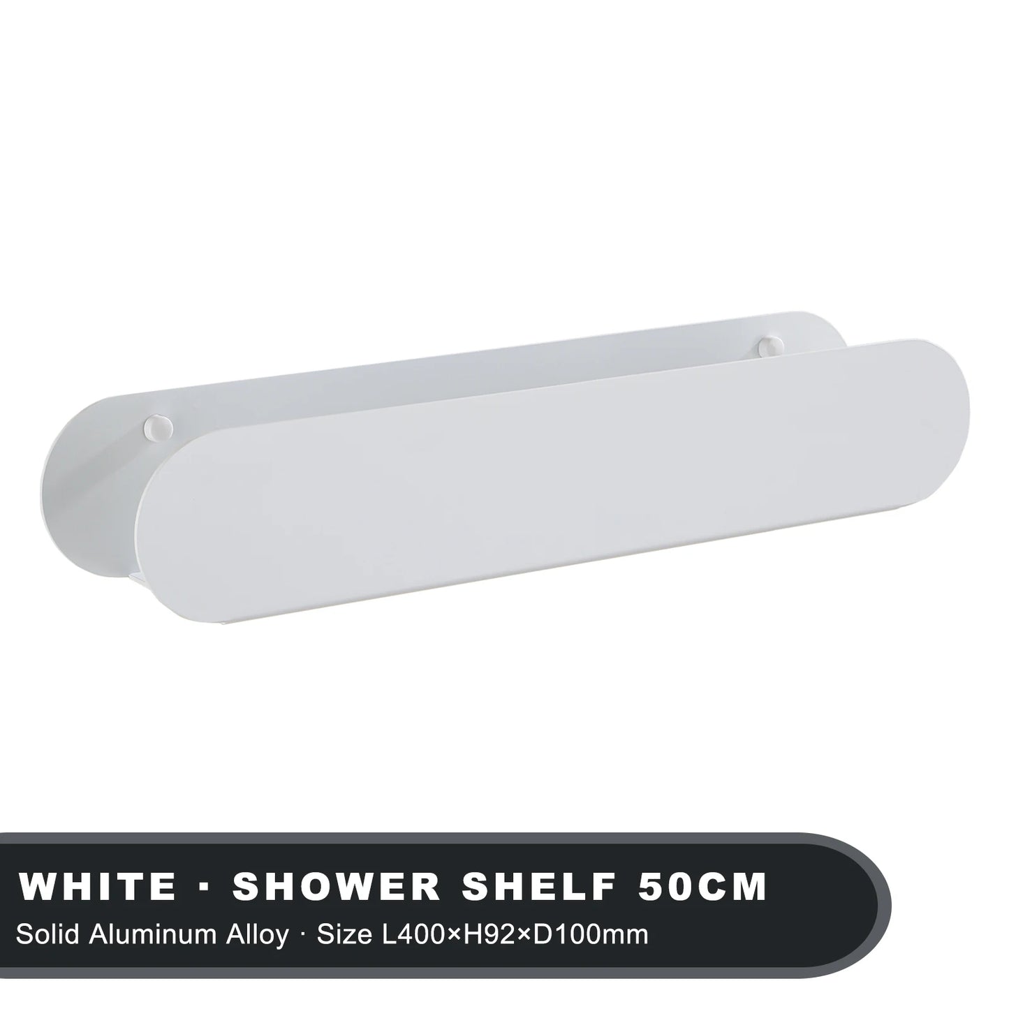 Black Aluminium Shower Caddy Shelf with Hooks