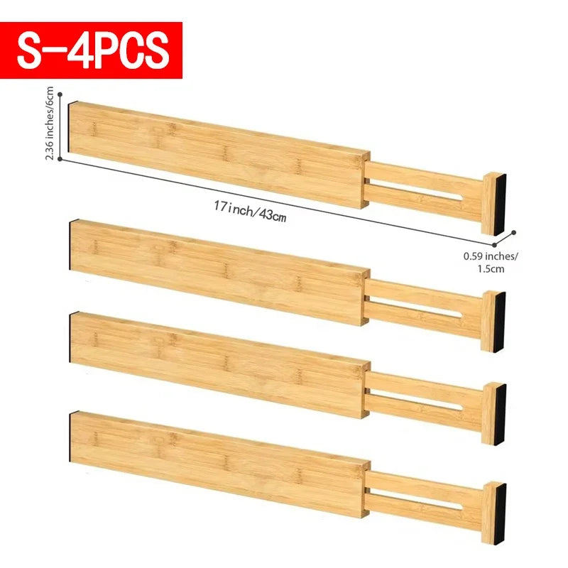 Adjustable Bamboo Drawer Dividers