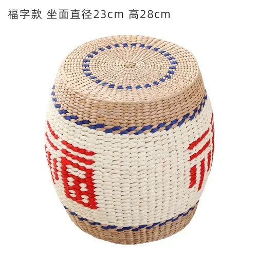 Tight Weave Sofa Seat Sturdy Sitting Stool Pine Shoe Changing Bench High Load-bearing Small Stools Suitable for Living Room