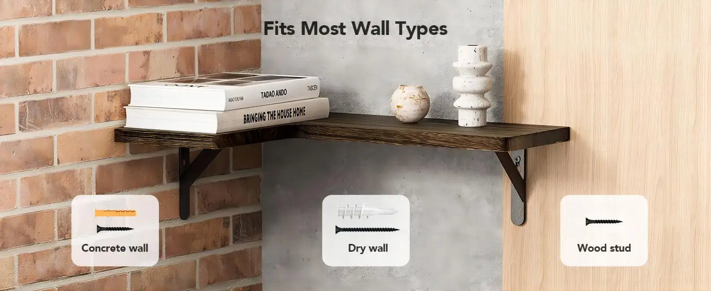 Rustic Wood Corner Floating Shelves