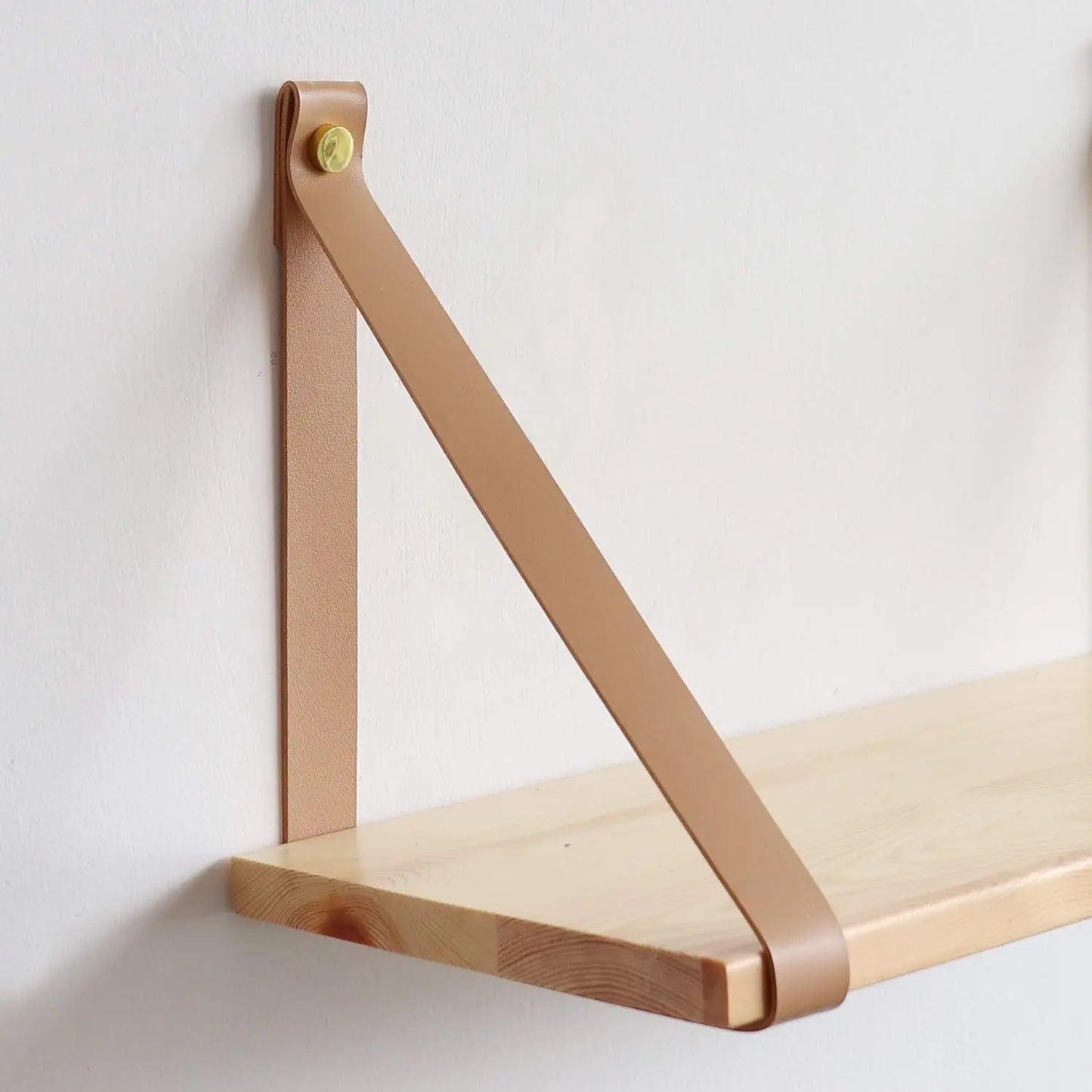 Wood Floating Storage Shelves With Leather Strap For Bedroom Living Room Set of 1pcs Wall Hanging Storage Shelf for Magazine