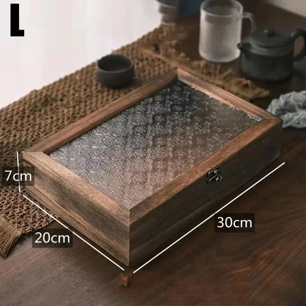 Retro Solid Wood Storage Box with Lid