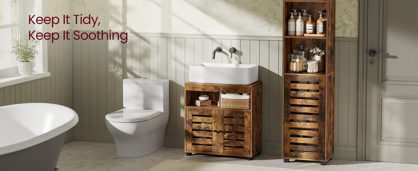 Rustic Wood Bathroom Cabinet