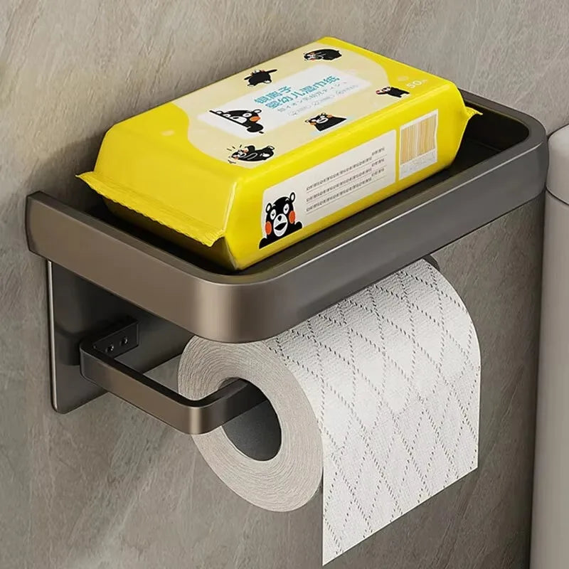Luxury Black & Gold Toilet Paper Rack