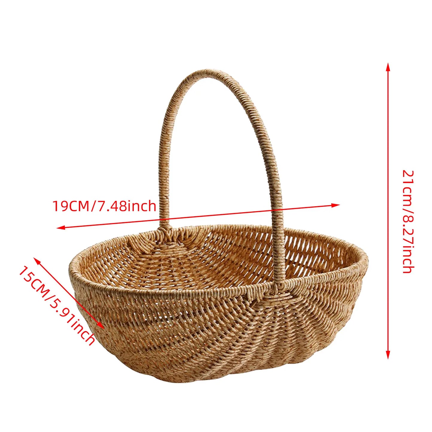 Storage Basket Sundries Organizer Portable Outdoor Picnic Basket Storage Bin Breathable Rustic Flower Basket for Wedding Cabinet