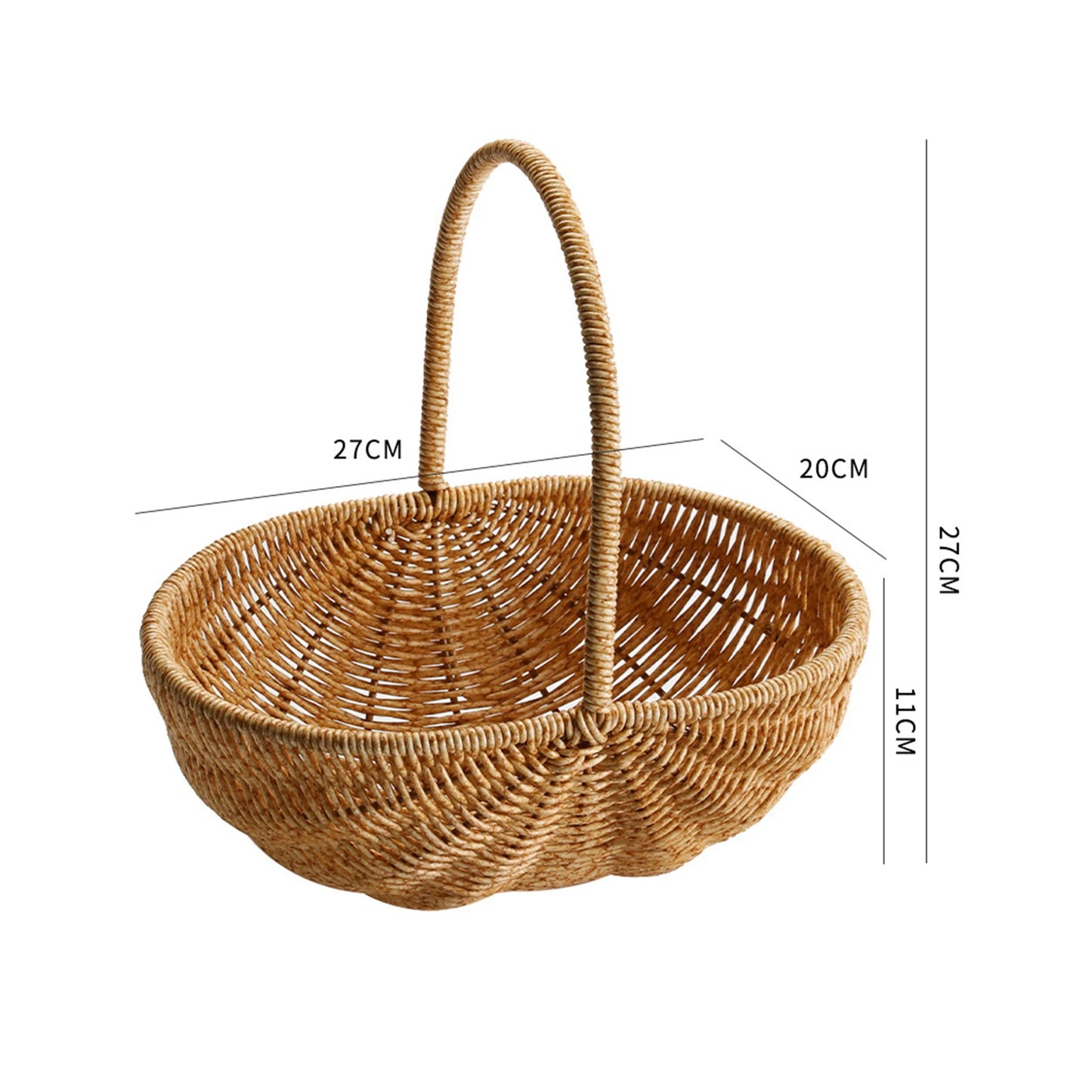 Storage Basket Sundries Organizer Portable Outdoor Picnic Basket Storage Bin Breathable Rustic Flower Basket for Wedding Cabinet