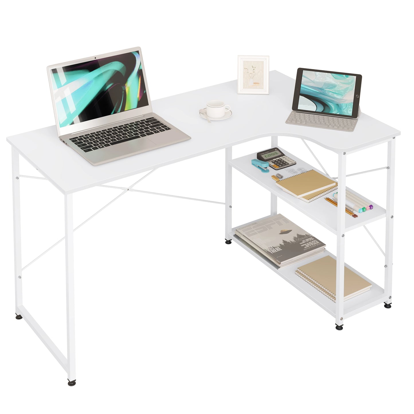 WOLTU 1PC Computer Table L-Shaped Office Desk  PC Laptop Table Workstation Study Writing Desk Dining Gaming Table