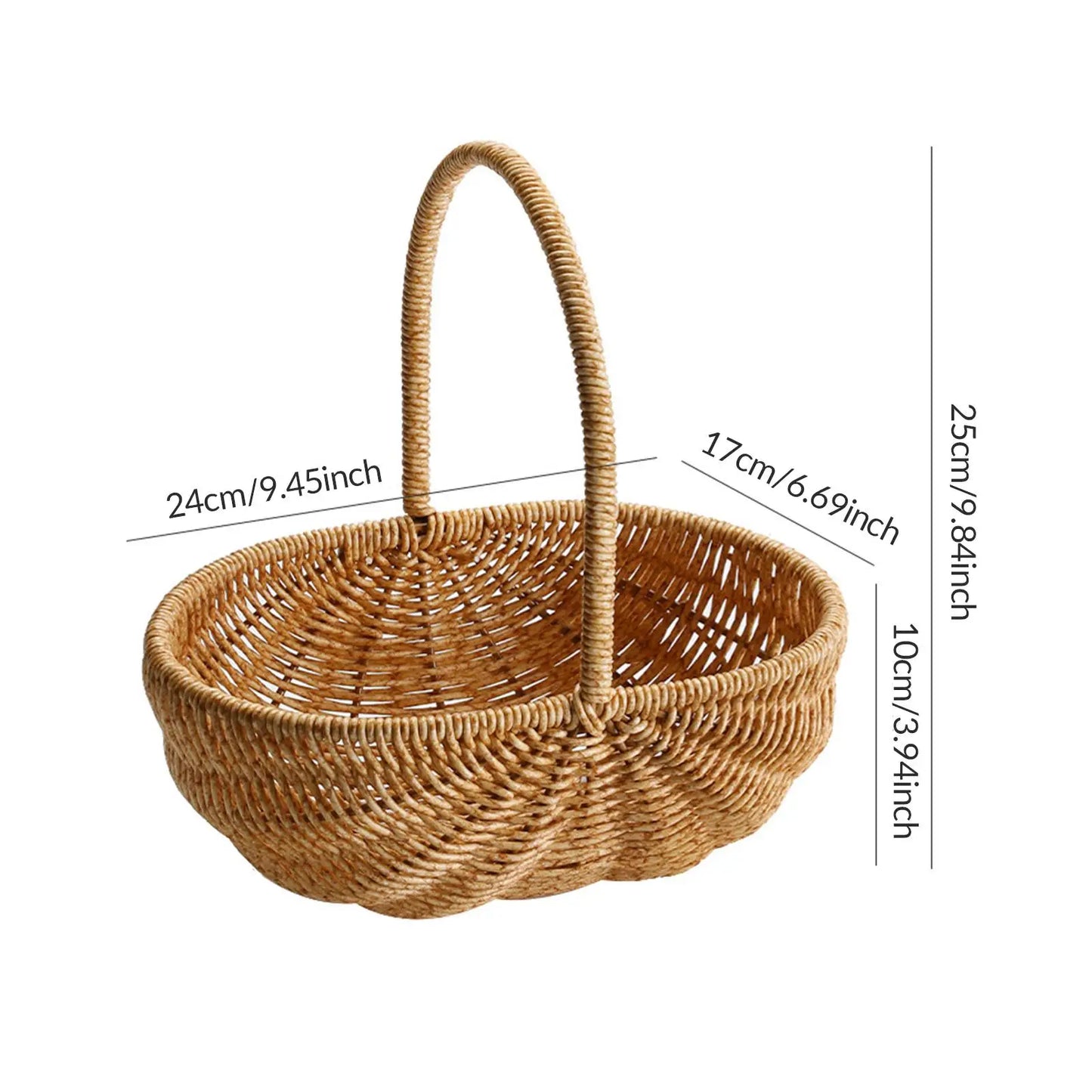 Storage Basket Sundries Organizer Portable Outdoor Picnic Basket Storage Bin Breathable Rustic Flower Basket for Wedding Cabinet