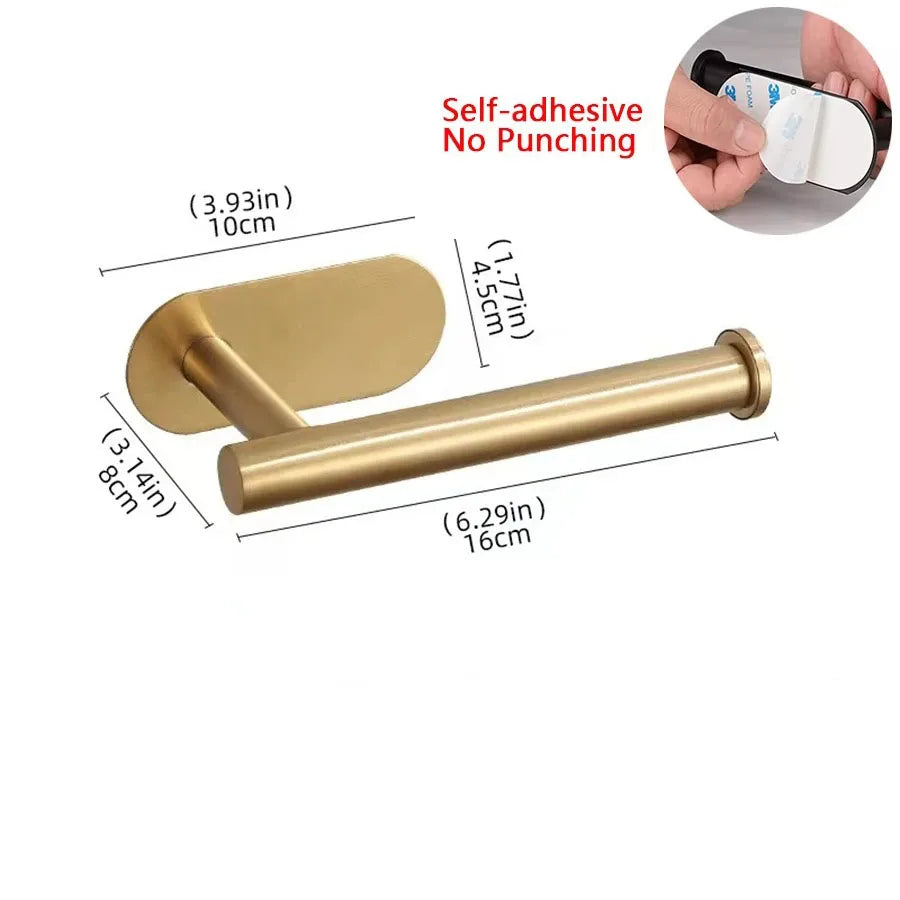 Luxury Black & Gold Toilet Paper Rack
