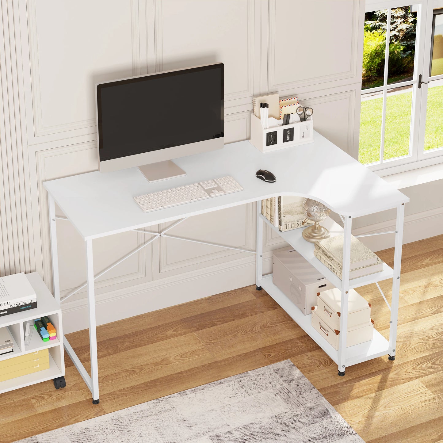WOLTU 1PC Computer Table L-Shaped Office Desk  PC Laptop Table Workstation Study Writing Desk Dining Gaming Table