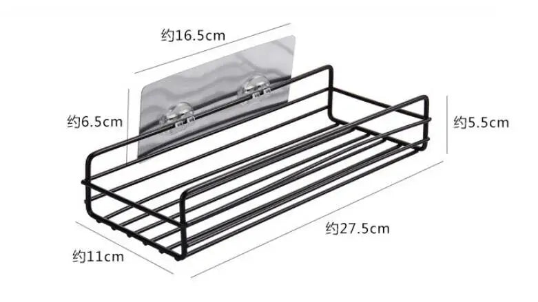 Japanese-Style Wrought Iron Bathroom Wall Shelf