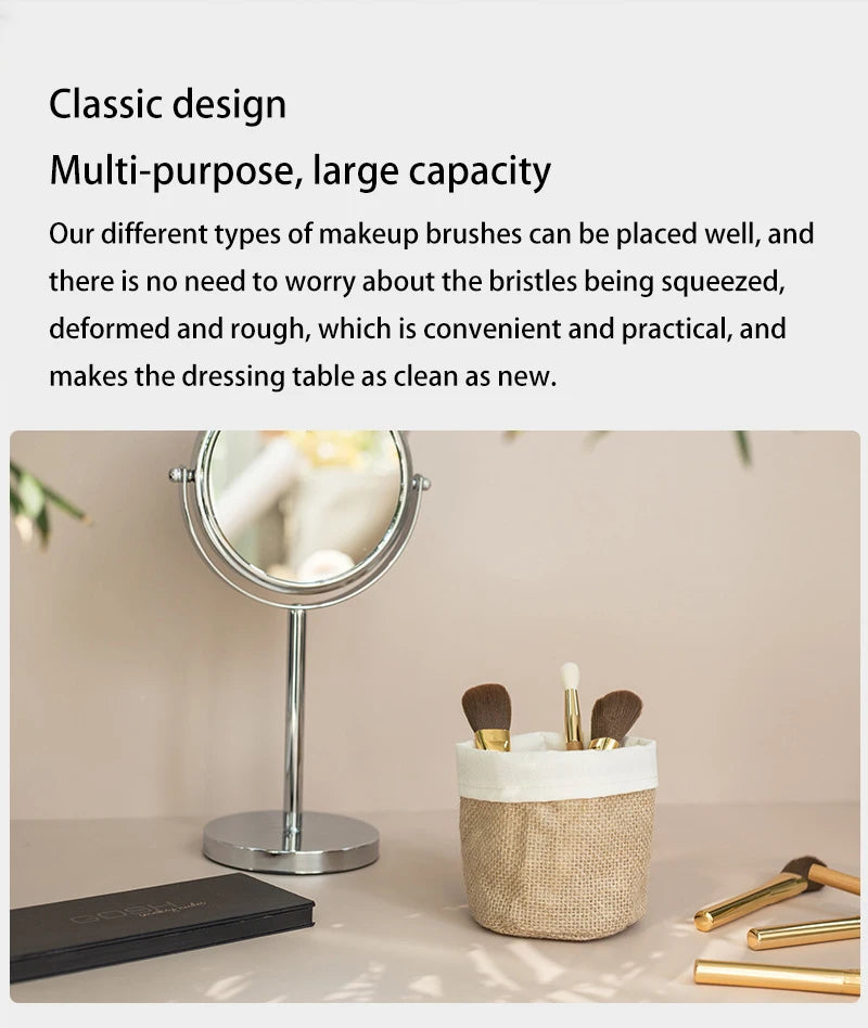 Retro Kraft Paper  Flower Basket Desktop Makeup Washable Fabric Storage Basket Flower Pot Cover Pen Holder Home Supplies