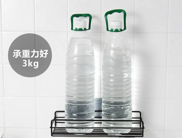 Japanese-Style Wrought Iron Bathroom Wall Shelf