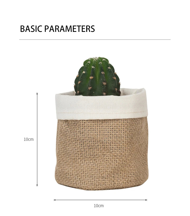 Retro Kraft Paper  Flower Basket Desktop Makeup Washable Fabric Storage Basket Flower Pot Cover Pen Holder Home Supplies