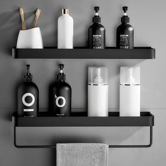Black Aluminium Bathroom Shelf