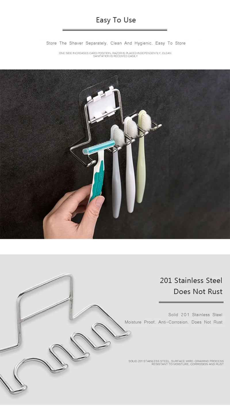Sleek Wall-Mounted Toothbrush Holder