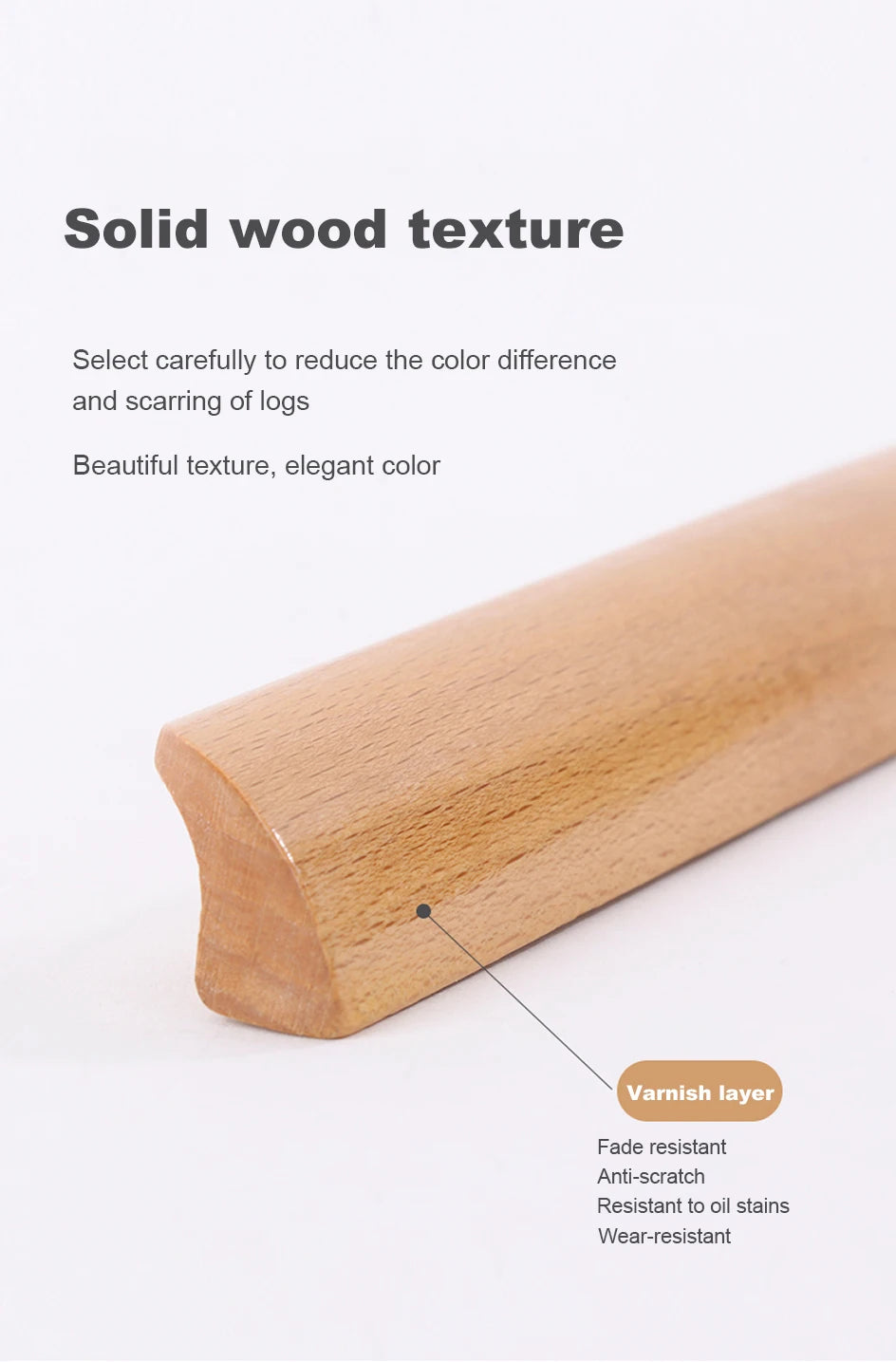 Wooden Furniture Handle Drawer Pulls Nordic Cabinet Solid Wood Handles Environmental Friendly Wardrobe Knob with Mounting Screws