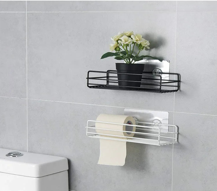 Japanese-Style Wrought Iron Bathroom Wall Shelf