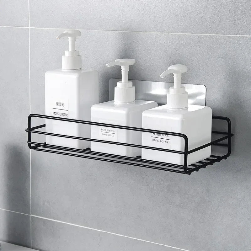 Japanese-Style Wrought Iron Bathroom Wall Shelf