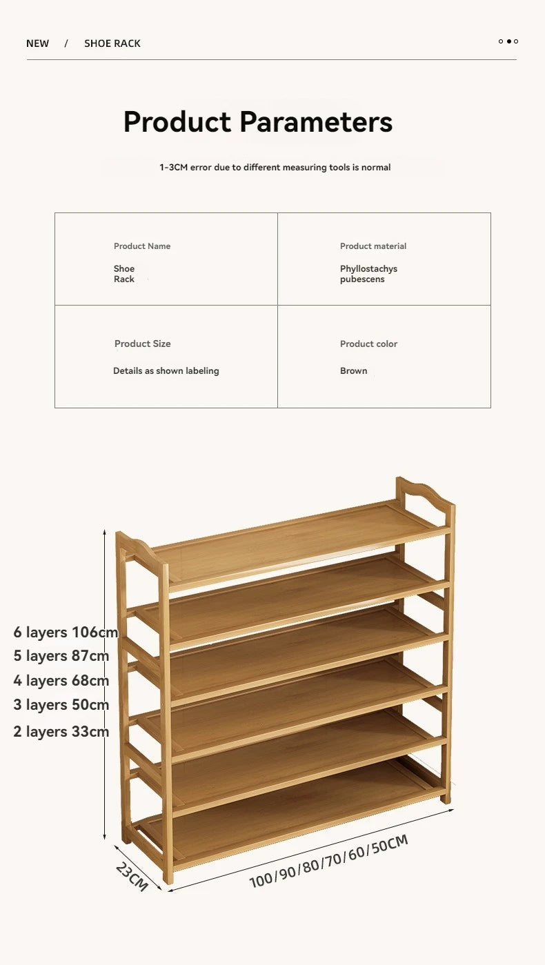 Multi-Layer Solid Wood Shoe Rack