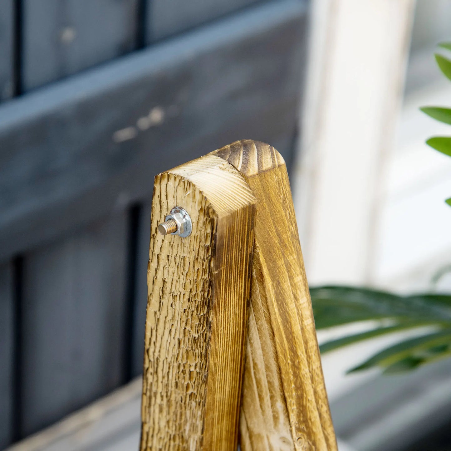 Outsunny Wooden Folding Flower Pot Stand 3 Tier Garden Planter Display Ladder Gardener Storage Shelves Rack Herb Holder