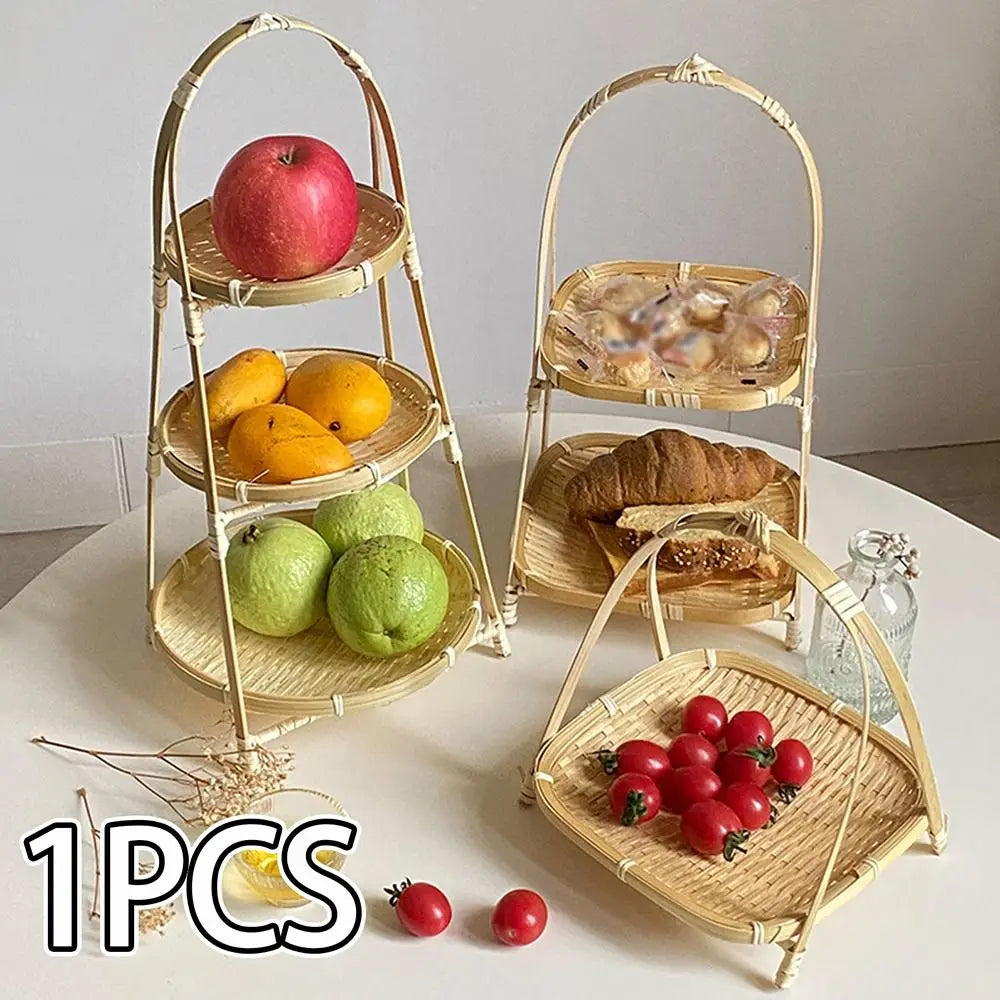 Multi-Layer Bamboo Woven Basket
