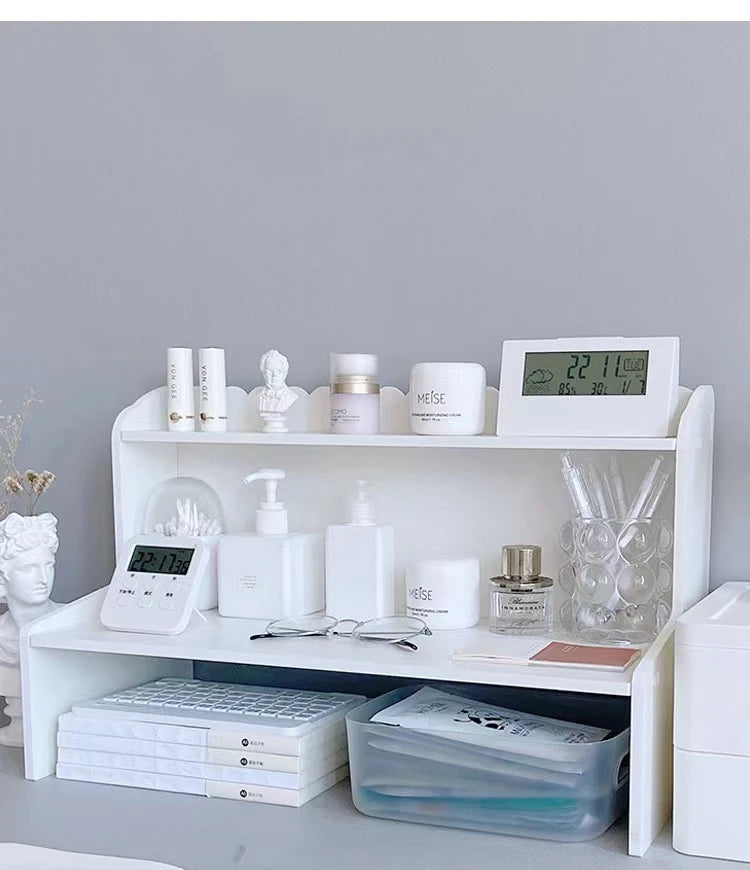 Two-Layer Wooden Desktop Organizer