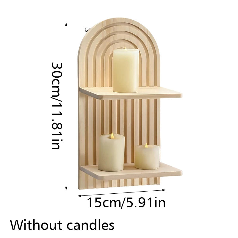 Bohemian Arch Wooden Wall Shelf