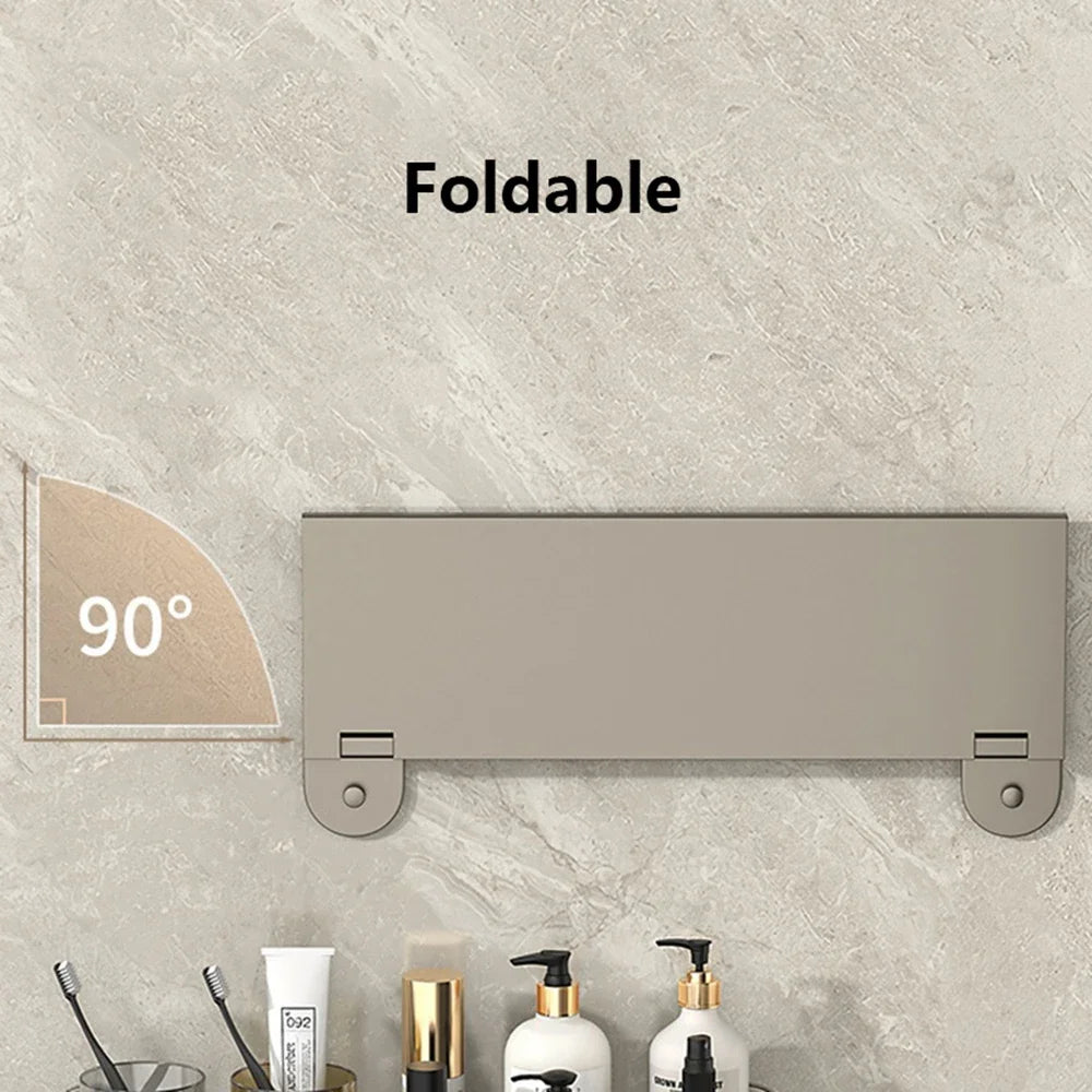 Foldable Aluminium Bathroom Wall Shelf