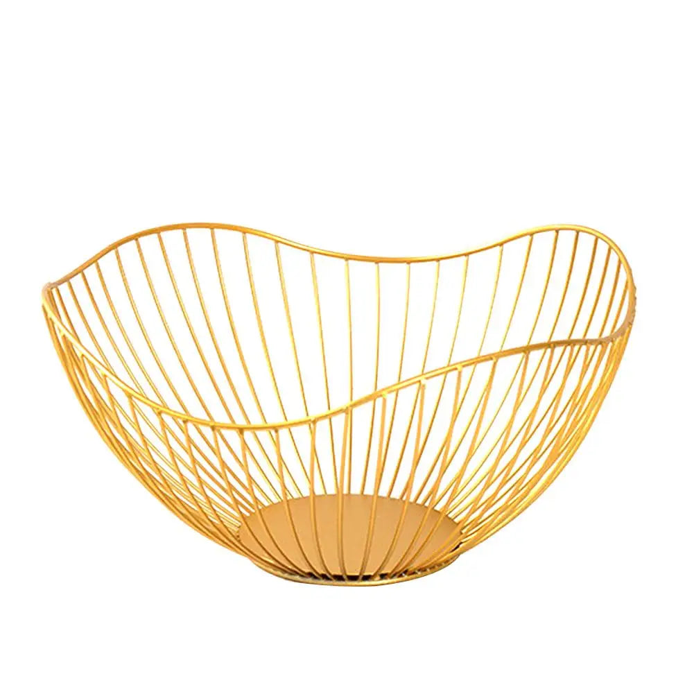 Iron Fruit Basket Fruit Container Bowl Home Creative Drain Display Basket Table Bread Snacks Tray Storage Snacks P2I4