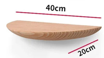 Half-Moon Wooden Wall Shelf
