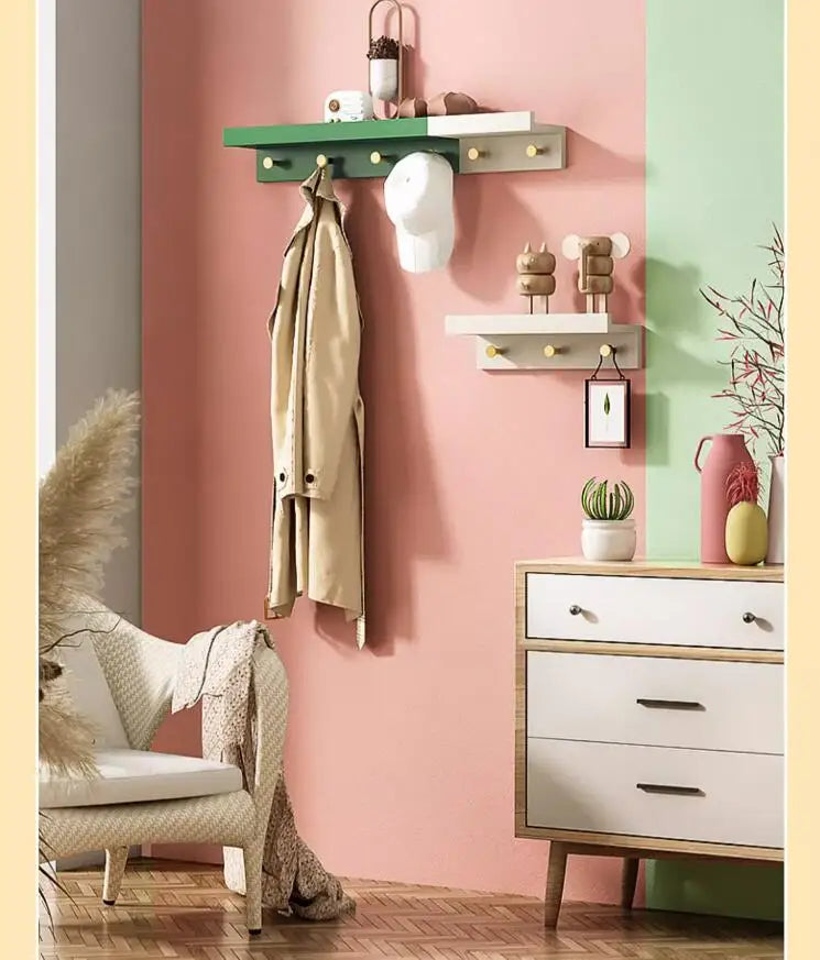 Space-Saving Wooden Coat Rack