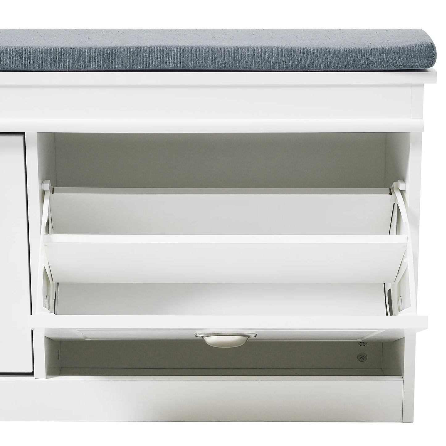 White Wooden Shoe Bench