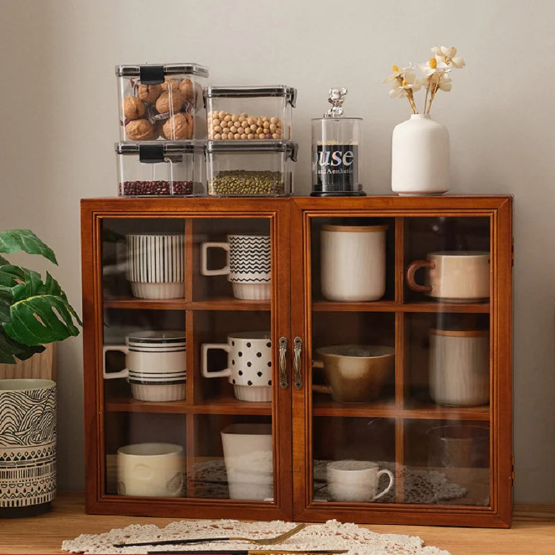 Solid Wood Vintage Cup Cabinet