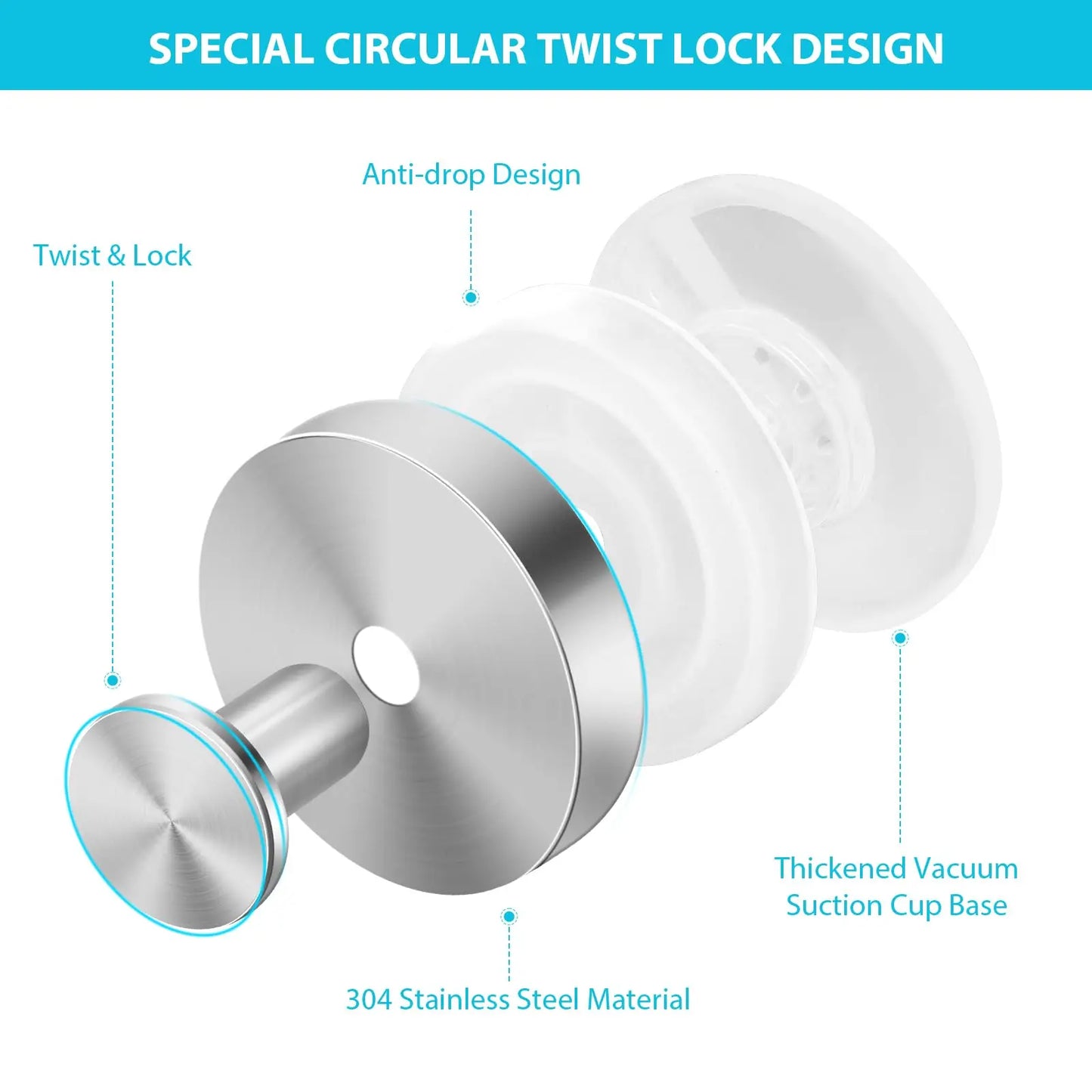 Modern Stainless Steel Vacuum Suction Hook