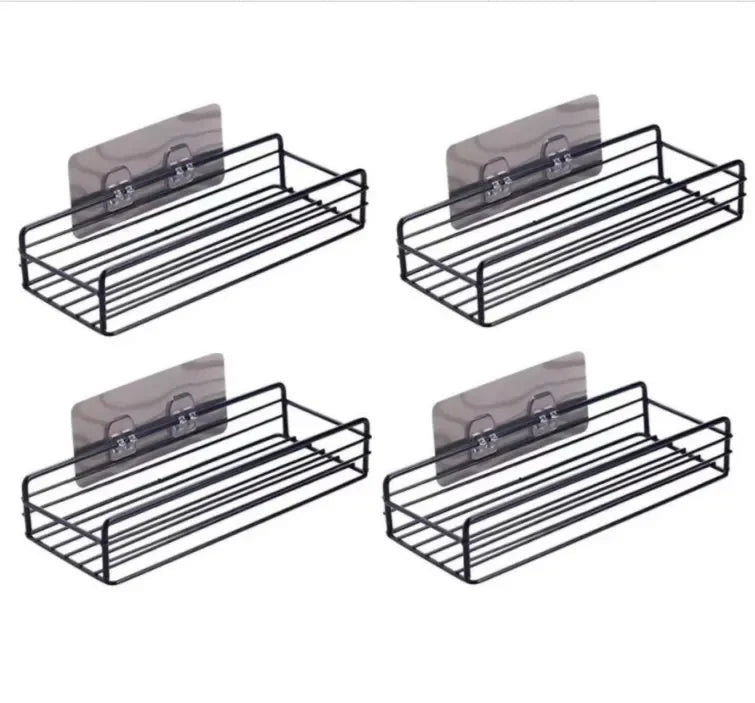 Japanese-Style Wrought Iron Bathroom Wall Shelf