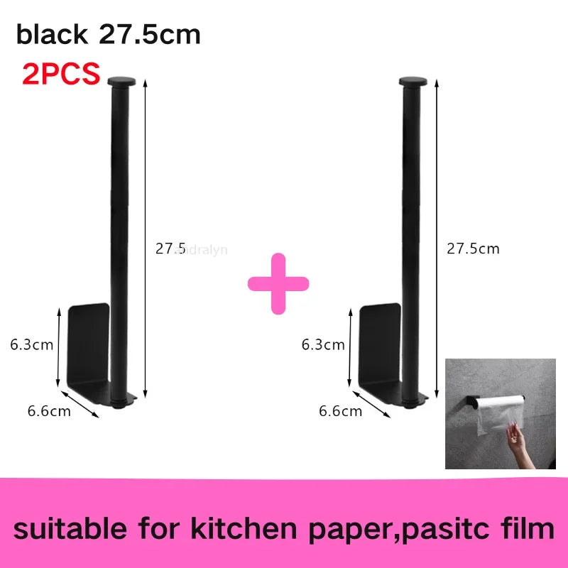 Stainless Steel Self-Adhesive Towel & Toilet Roll Holder – No Drills