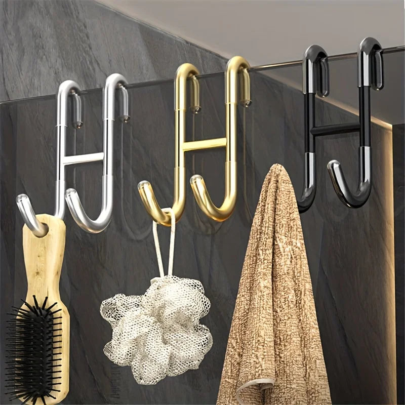 Stainless Steel Shower Door Hooks - No-Drill