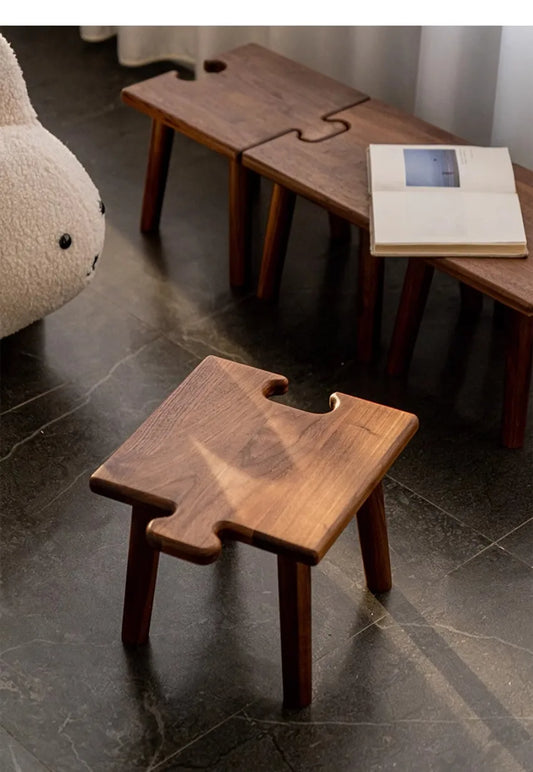 Solid Black Walnut Low Stool