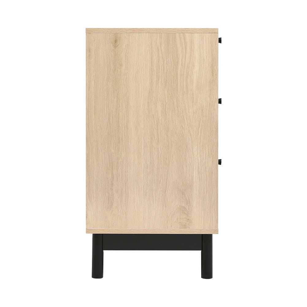 【Lifeideas】2/3-Drawer Woven Accent Cabinet Livingroom Bedroom Decoration Storage Shelf Modern Classic