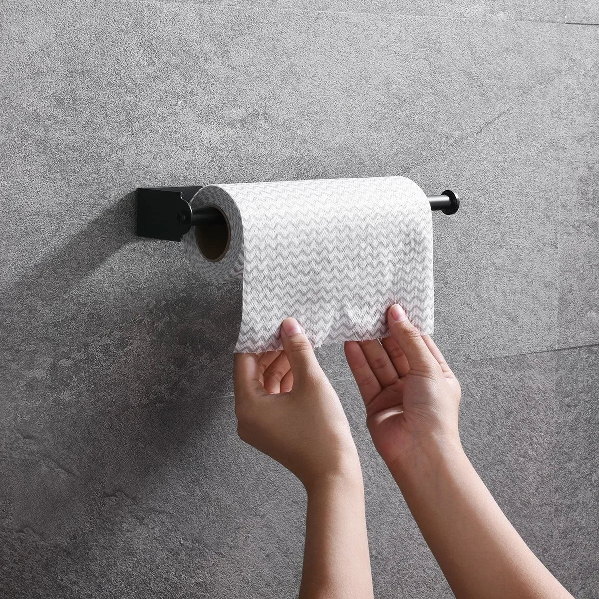 Stainless Steel Self-Adhesive Towel & Toilet Roll Holder – No Drills