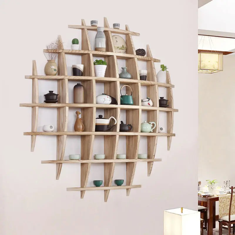 Minimalist Chinese Style Tea Set Display Rack