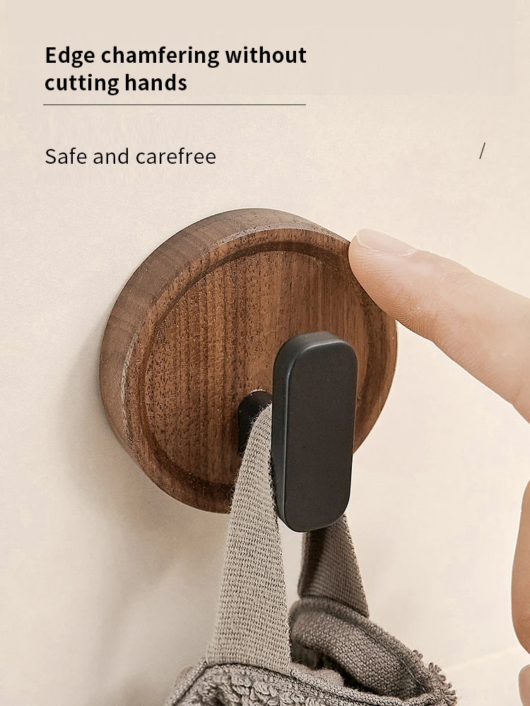 Walnut Wood Wall Coat Rack