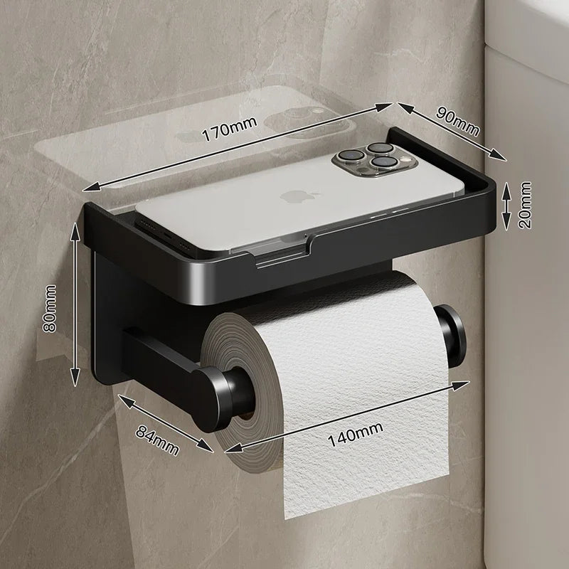 Luxury Black & Gold Toilet Paper Rack